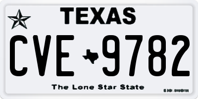 TX license plate CVE9782