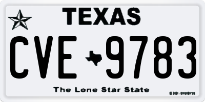 TX license plate CVE9783