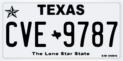 TX license plate CVE9787