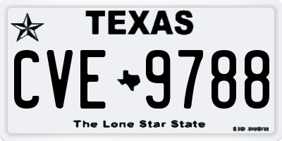 TX license plate CVE9788
