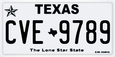 TX license plate CVE9789