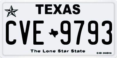 TX license plate CVE9793