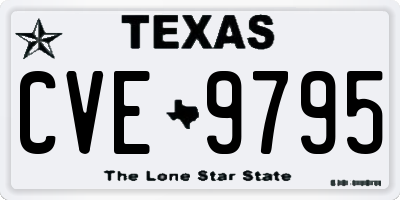 TX license plate CVE9795