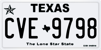 TX license plate CVE9798