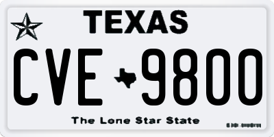 TX license plate CVE9800