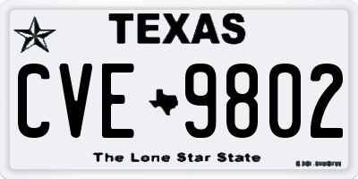 TX license plate CVE9802