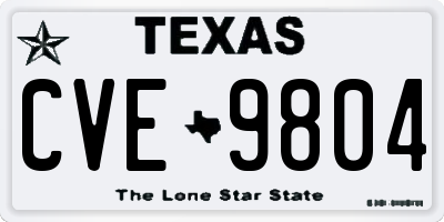 TX license plate CVE9804