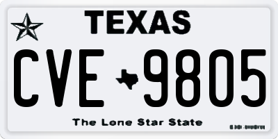 TX license plate CVE9805