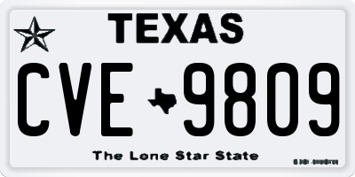 TX license plate CVE9809