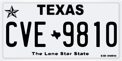 TX license plate CVE9810