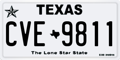 TX license plate CVE9811
