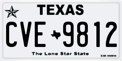 TX license plate CVE9812