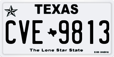 TX license plate CVE9813