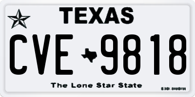 TX license plate CVE9818