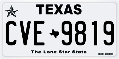 TX license plate CVE9819