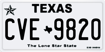 TX license plate CVE9820
