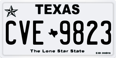 TX license plate CVE9823