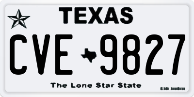 TX license plate CVE9827