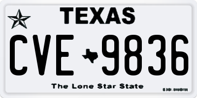 TX license plate CVE9836