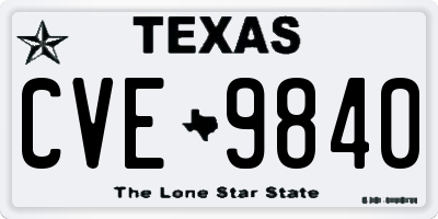 TX license plate CVE9840