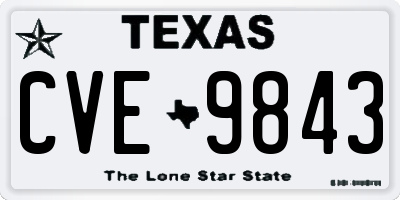 TX license plate CVE9843