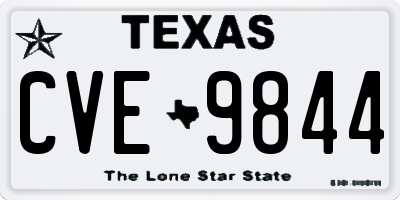TX license plate CVE9844