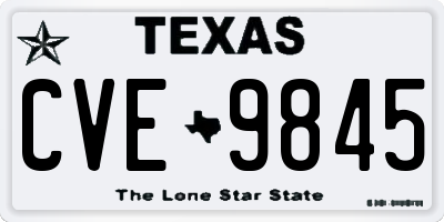TX license plate CVE9845