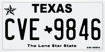 TX license plate CVE9846