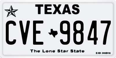 TX license plate CVE9847