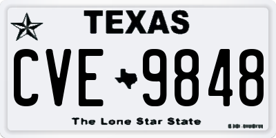 TX license plate CVE9848