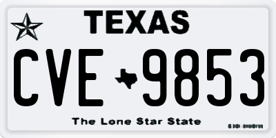 TX license plate CVE9853