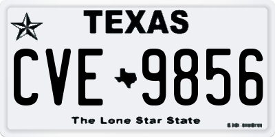 TX license plate CVE9856