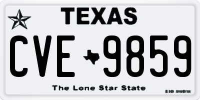TX license plate CVE9859