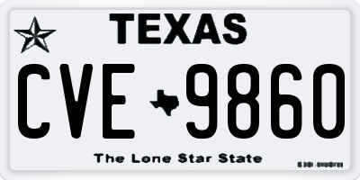 TX license plate CVE9860