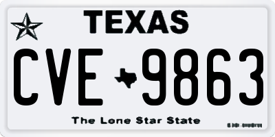 TX license plate CVE9863