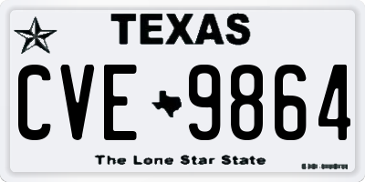 TX license plate CVE9864