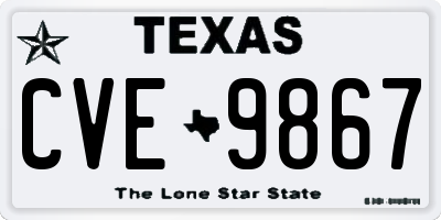 TX license plate CVE9867
