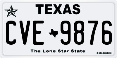 TX license plate CVE9876