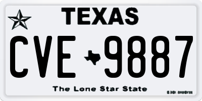 TX license plate CVE9887