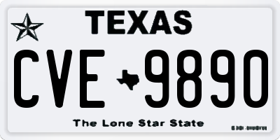 TX license plate CVE9890
