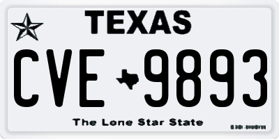 TX license plate CVE9893