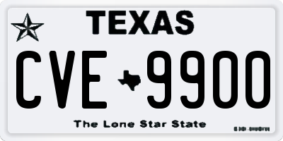 TX license plate CVE9900
