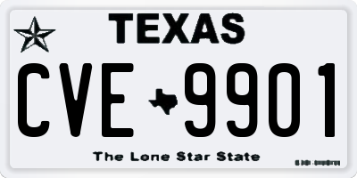 TX license plate CVE9901