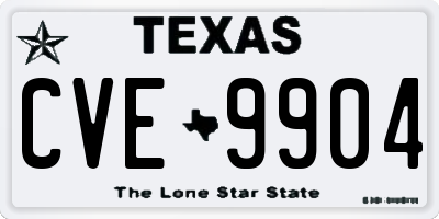TX license plate CVE9904