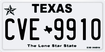 TX license plate CVE9910