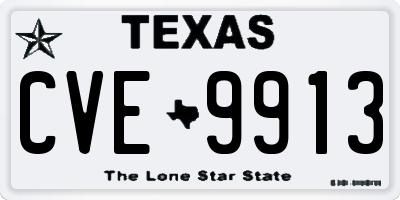 TX license plate CVE9913