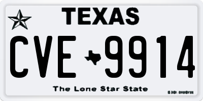 TX license plate CVE9914