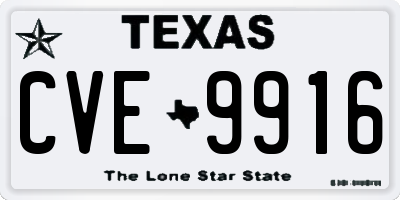 TX license plate CVE9916