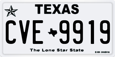 TX license plate CVE9919