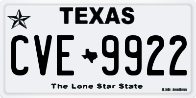 TX license plate CVE9922